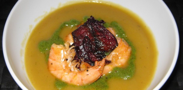 Jordskokkesuppe m. tigerrejer